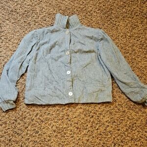 VINTAGE PENDLETON GRAY BUTTON JACKET KIDS GIRLS 1960s 60s Wool